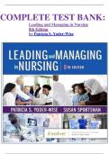 COMPLETE TEST BANK: Leading and Managing in Nursing 8th Edition by Patricia S. Yoder-Wise Latest Version