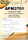 APM3701 Assignment 1 (COMPLETE ANSWERS) 2025 (608471) - DUE 29 May 2025