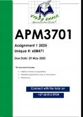 APM3701 Assignment 1 (QUALITY ANSWERS) 2025