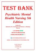 Test Bank for Psychiatric Mental Health Nursing 5th Edition by  Fortinash, 9780323075725  | All Chapters 1-30