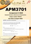 APM3701 Assignment 2 (COMPLETE ANSWERS) 2025 (700123) - DUE 8 August 2025