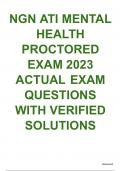 NGNATI MENTAL  HEALTH  PROCTORED  EXAM2023  ACTUAL EXAM  QUESTIONS  WITH VERIFIED  SOLUTIONS