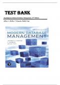 TEST BANK FOR Modern Database Management 13th Edition by Heikki Topi , ISBN: 9780134773650|All Chapters Verified| Guide A+