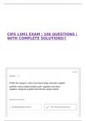 CIPS L3M1 EXAM | 106 QUESTIONS | WITH COMPLETE SOLUTIONS!!