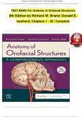 TEST BANK For Anatomy of Orofacial Structures 9th Edition by Richard W. Brand; Donald E. Isselhard, Chapters 1 - 36 | Complete>Download as Pdf File< UPDATED  2025