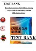 Test Bank for Sole’s Introduction to Critical Care Nursing 9th Edition (Flynn Makic & Morata), Chapter 1 - 21 > Download as a Pdf File <