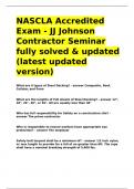 NASCLA Accredited Exam - JJ Johnson Contractor Seminar fully solved & updated (latest updated