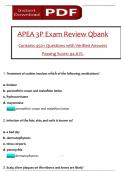 APEA 3P Exam Review Qbank Contains 450+ Questions with Verified Answers Passing Score: 94.67%.