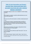 THEA 131 (Art Humanities and Theater) SALAZAR FINAL EXAM QUESTIONS WITH ACCURATE SOLUTION AND 100% VERIFIED BRADELY UNIVERSITY.