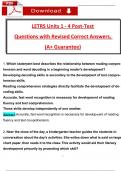 LETRS Units 1 - 4 Post-Test (2025 / 2026) Questions with Revised Answers, (A+ Guarantee)