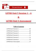 LETRS Unit 5 Session 1 - 6 and LETRS Unit 5 Assessment: ALL IN ONE (Latest 2025 / 2026): Actual Questions with Verified Answers (A+ Guarantee)