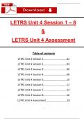 LETRS Unit 4 Session 1 - 8 and LETRS Unit 4 Assessment: ALL IN ONE (Latest 2025 / 2026): Actual Questions with Verified Answers (A+ Guarantee)