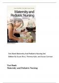 Test Bank Maternity And Pediatric Nursing 3rd  Edition By Susan Ricci, Theresa Kyle, and Susan Carman 