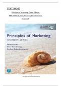 TEST BANK For Principles of Marketing 19e Global Edition By Kotler, Armstrong, Balasubramanian, Verified Chapters 1 - 20, Complete Newest Version