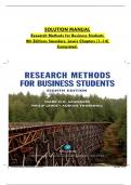 SOLUTION MANUAL Research Methods for Business Students  8th Editions Saunders, Lewis Chapters (1–14) Completed with verified questions and  correct answers .PDF