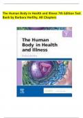 The Human Body in Health and Illness 7th Edition Test Bank by Barbara Herlihy, All Chapters Study Set|latest update 2025