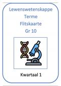 Gr 10 Lewenswetenskappe opsomming van terme Kwartaal 1