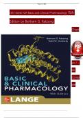 Basic and Clinical Pharmacology, 15th Edition TEST BANK by Bertram G. Katzung, Verified Chapters 1 - 66, Complete Newest Version