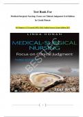 Test Bank For Medical-Surgical Nursing: Focus on Clinical Judgment 3rd Edition. By Linda Honan. All Chapters-1-55 Covered|| 100% Fully Verified Answers|| Latest Edition 2025