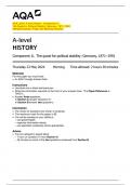 AQA_2024: A-level History - Component 1L   The Quest for Political Stability: Germany, 1871–1991   (Merged Question Paper and Marking Scheme) 