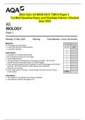 2024 AQA AS BIOLOGY 7401/1 Paper 1  Verified Question Paper and Marking Scheme Attached  June 2024