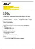 AQA_2024: A-level History –   Component 1G Challenge and Transformation:   Britain, c1851–1964   (Merged Question Paper and Marking Scheme) 