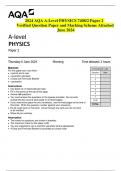 2024 AQA A-Level PHYSICS 7408/2 Paper 2   Verified Question Paper and Marking Scheme Attached  June 2024