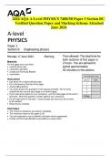 2024 AQA A-Level PHYSICS 7408/3B Paper 3 Section BC   Verified Question Paper and Marking Scheme Attached  June 2024 