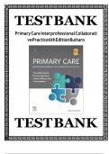 Test Bank for Primary Care Interprofessional Collaborative Practice,  6th Edition by Terry Mahan Buttaro, Karen Dick & Patricia Polgar- Bailey | 9780323935845 |All Chapters 1-23|LATEST