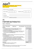 AQA_2024: AS Further Mathematics - Paper 2 Mechanics   (Merged Question Paper and Marking Scheme)  (Friday 17 May 2024)