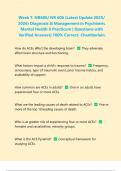 Week 7: NR606/ NR 606 (Latest Update 2025/ 2026) Diagnosis & Management in Psychiatric Mental Health II Practicum | Questions with Verified Answers| 100% Correct- Chamberlain.