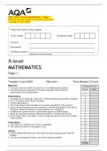 AQA_2024: A-level Mathematics - Paper 1  (Merged Question Paper and Marking Scheme)  (Tuesday 4 June 2024)