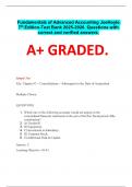 Fundamentals of Advanced Accounting Joe Hoyle 7th Edition-Test Bank 2025-2026. Questions with correct and verified answers.   A+ GRADED.