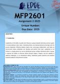 MFP2601 Assignment 2 (ANSWERS) 2025 - DISTINCTION GUARANTEED