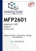 MFP2601 Assignment 2 (DETAILED ANSWERS) 2025 - DISTINCTION GUARANTEED