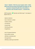 Week 7: NR546 / NR 546 (Latest Update 2025 / 2026) Advanced Pharmacology Psychopharmacology for the Psychiatric-Mental Health Nurse Practitioner | Questions with Verified Answers – Chamberlain.