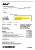 2024_AQA A-Level Physics Paper 3 Section B  Turning Points in Physics   (Merged Question Paper and Marking Scheme)   Monday 17 June 2024 