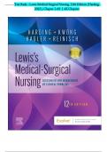 Test Bank For Lewis's Medical- Surgical Nursing, 12th Edition by Mariann M. Harding, Jeffrey Kwong, Debra Hagler Chapter 1-69 Complete Latest 2024