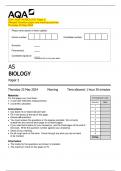 2024_AQA: AS BIOLOGY Paper 2   (Merged Question paper and marking scheme)  Thursday 23 May 2024 