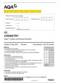 2024_AQA: AS CHEMISTRY Paper 2 Organic and Physical Chemistry   (Merged Question paper and marking scheme): Tuesday 21 May 2024