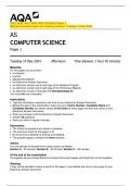 2024_AQA: AS COMPUTER SCIENCE Paper 1   (Merged Question paper and marking scheme): Tuesday 14 May 2024  AS  COMPUTER SCIENC