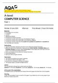 2024_AQA: A-level COMPUTER SCIENCE Paper 1  (Merged Question paper and marking scheme): Monday 10 June 2024  A-level 