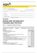 2024_AQA: A-level DESIGN AND TECHNOLOGY: FASHION AND TEXTILES Paper 2 Designing and Making  Principles (merged Question paper and marking scheme): Wednesday 12 June 2024