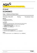 2024_AQA: A-level ECONOMICS Paper 1 Markets and Market Failure   (Merged Question paper and marking scheme): Wednesday 15 May 2024  A-level  ECONOMICS 