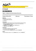 2024_AQA: A-level ECONOMICS Paper 2 National and International Economy   (Merged Question paper and marking scheme): Monday 20 May 2024  A-level  ECONOMICS 