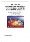 TEST BANK FOR PHARMACOLOGY FOR NURSES A PATHOPHYSIOGIC APPROACH ,6th edition,REVISED,BY:,JANINE,EAGON all chapters |A+||2025