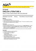 2024_AQA: A-level ENGLISH LITERATURE A Paper 2A Texts in Shared Contexts: WW1 and Its  Aftermath (merged Question paper and marking scheme): Wednesday 5 June 2024 