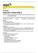 2024_AQA: A-level ENGLISH LITERATURE A Paper 2B Texts in Shared Contexts: Modern Times:  Literature from 1945 to the Present Day (merged Question paper and marking scheme): Wednesday 5  June 2024  A-level  ENGLISH LITERATURE A 