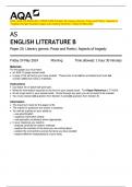 2024_AQA: AS ENGLISH LITERATURE B Paper 2A Literary Genres: Prose and Poetry: Aspects of  Tragedy (merged Question paper and marking scheme): Friday 24 May 2024  AS  ENGLISH LITERATURE B 