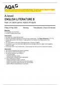 2024_AQA: A-level ENGLISH LITERATURE B Paper 1A Literary Genres: Aspects of Tragedy  (Merged Question paper and marking scheme): Friday 24 May 2024  A-level  ENGLISH LITERATURE B 